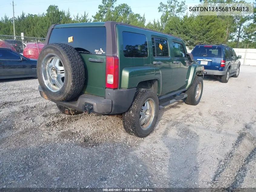 2006 Hummer H3 Suv VIN: 5GTDN136568194813 Lot: 45510017