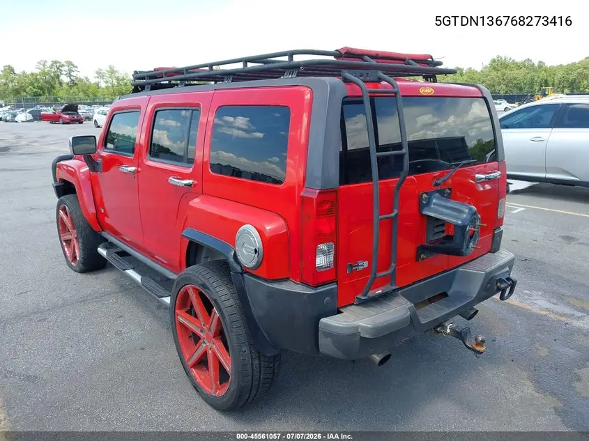 2006 Hummer H3 Suv VIN: 5GTDN136768273416 Lot: 45561057