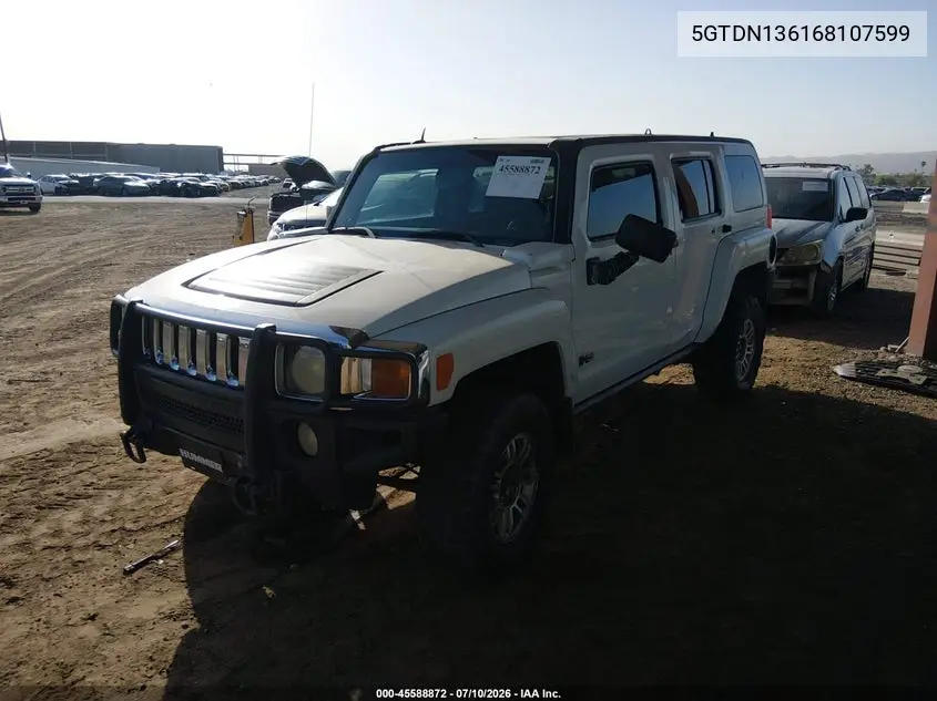 2006 Hummer H3 Suv VIN: 5GTDN136168107599 Lot: 45588872