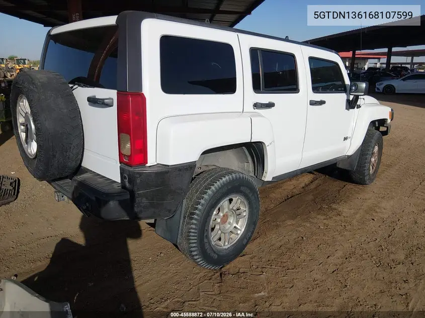 2006 Hummer H3 Suv VIN: 5GTDN136168107599 Lot: 45588872