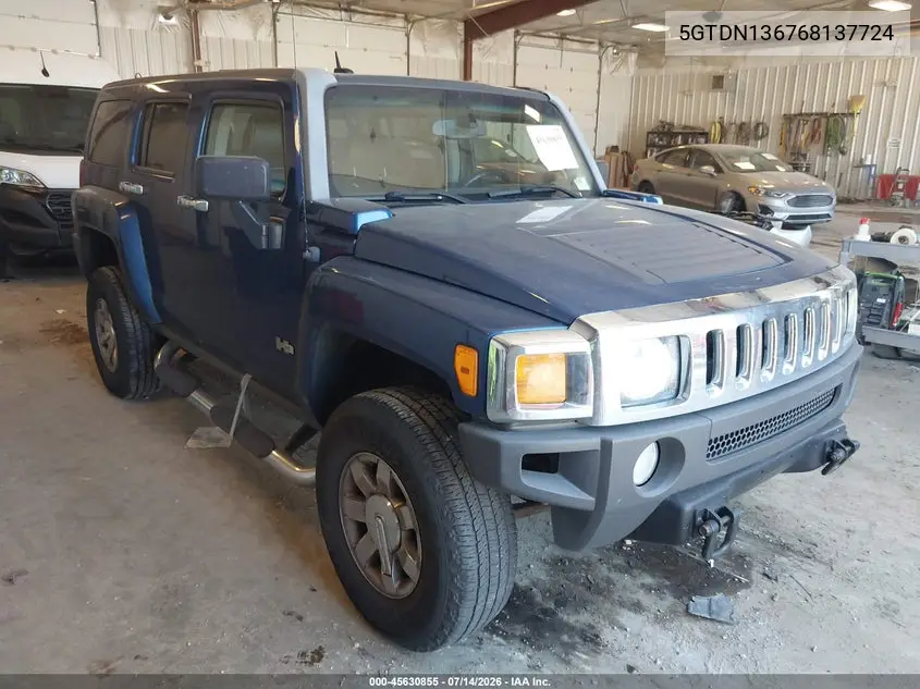 2006 Hummer H3 Suv VIN: 5GTDN136768137724 Lot: 45630855