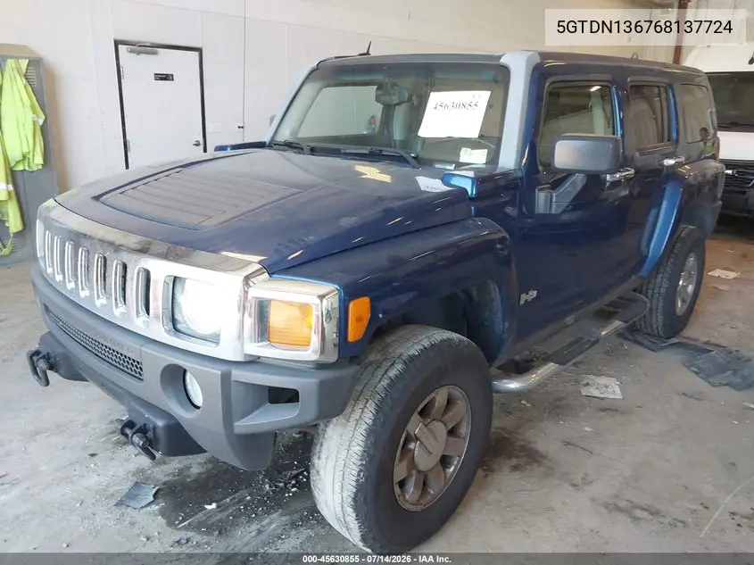 2006 Hummer H3 Suv VIN: 5GTDN136768137724 Lot: 45630855