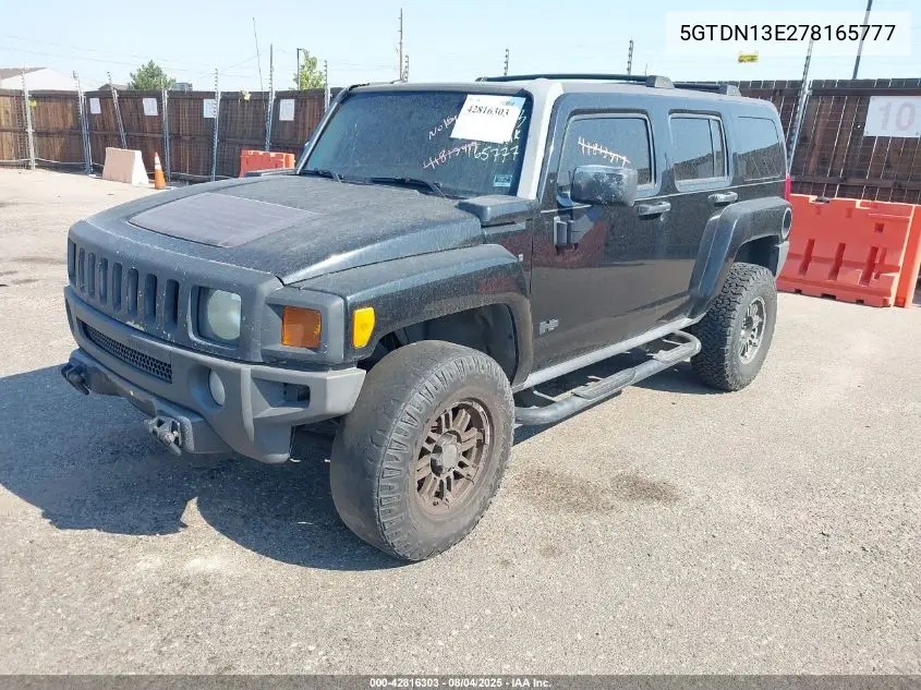 2007 Hummer H3 Suv VIN: 5GTDN13E278165777 Lot: 42816303