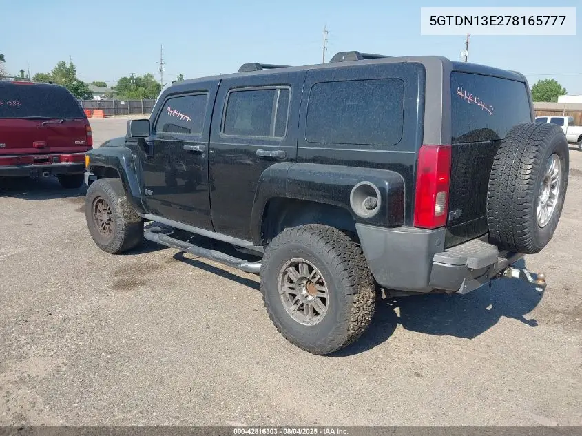 2007 Hummer H3 Suv VIN: 5GTDN13E278165777 Lot: 42816303