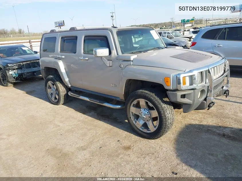2007 Hummer H3 Suv VIN: 5GTDN13E078199779 Lot: 44623900