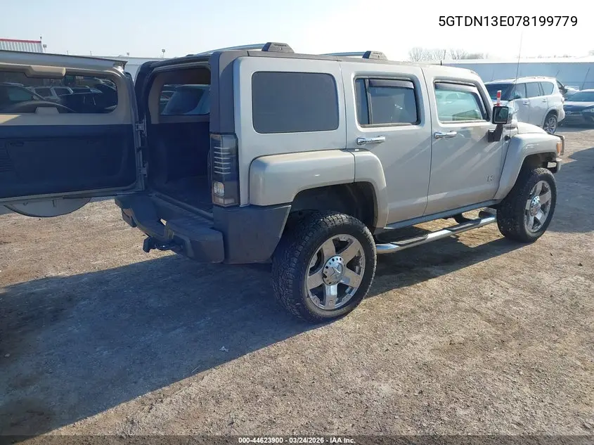 2007 Hummer H3 Suv VIN: 5GTDN13E078199779 Lot: 44623900