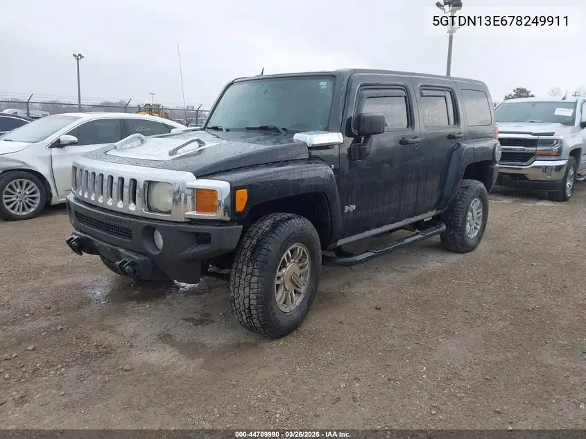 2007 Hummer H3 Suv VIN: 5GTDN13E678249911 Lot: 44709990