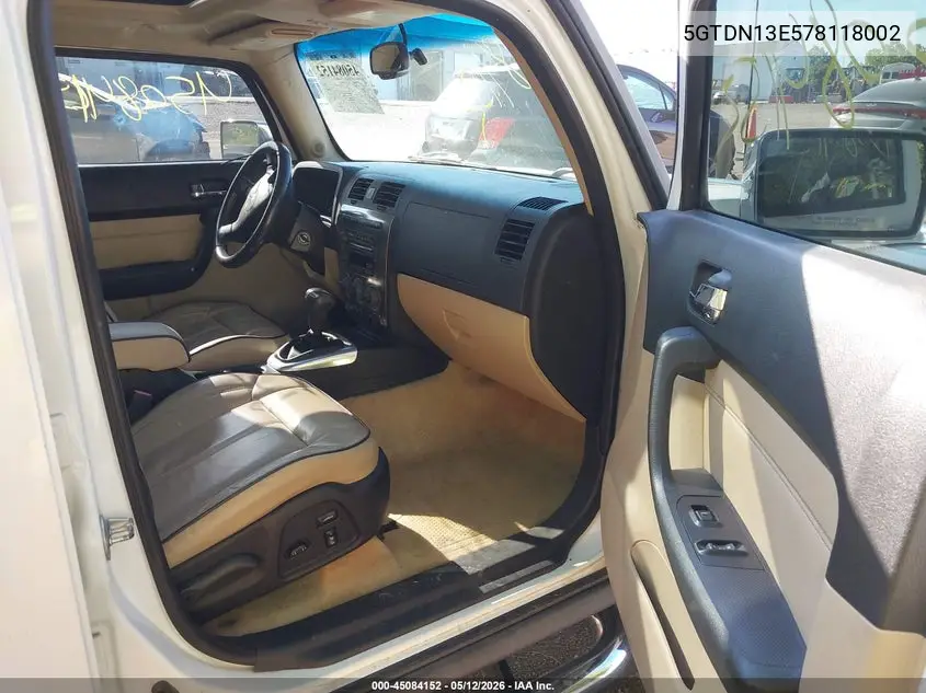 2007 Hummer H3 Suv VIN: 5GTDN13E578118002 Lot: 45084152