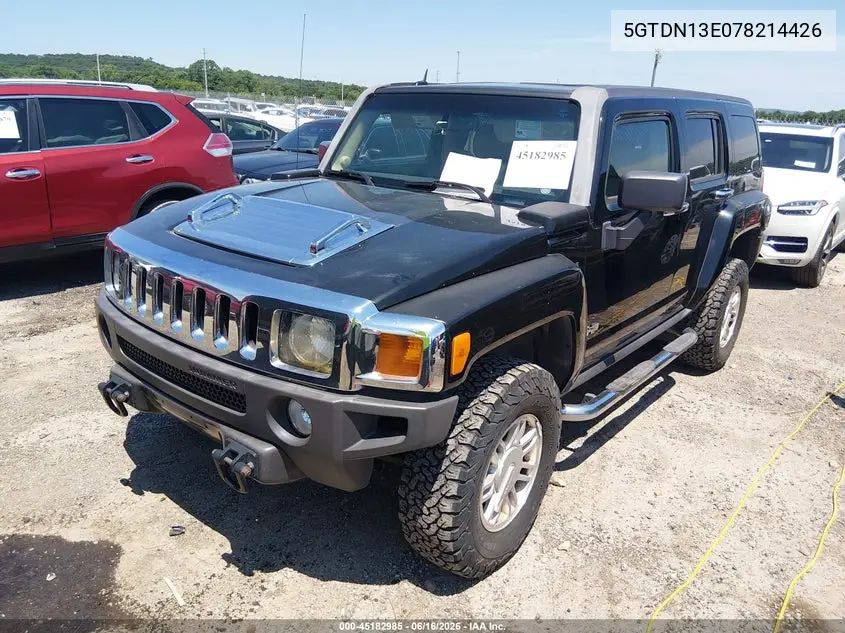 2007 Hummer H3 Suv VIN: 5GTDN13E078214426 Lot: 45182985