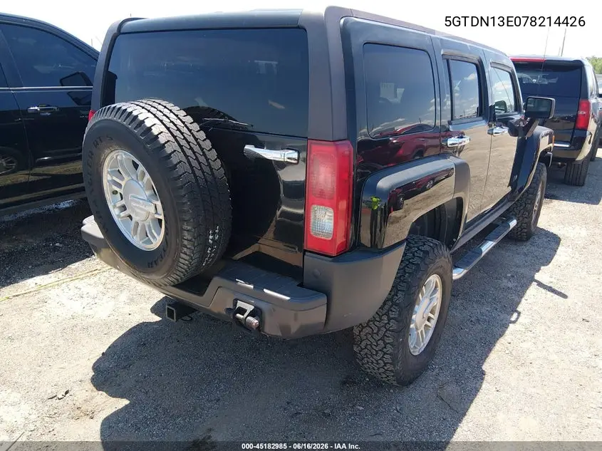 2007 Hummer H3 Suv VIN: 5GTDN13E078214426 Lot: 45182985