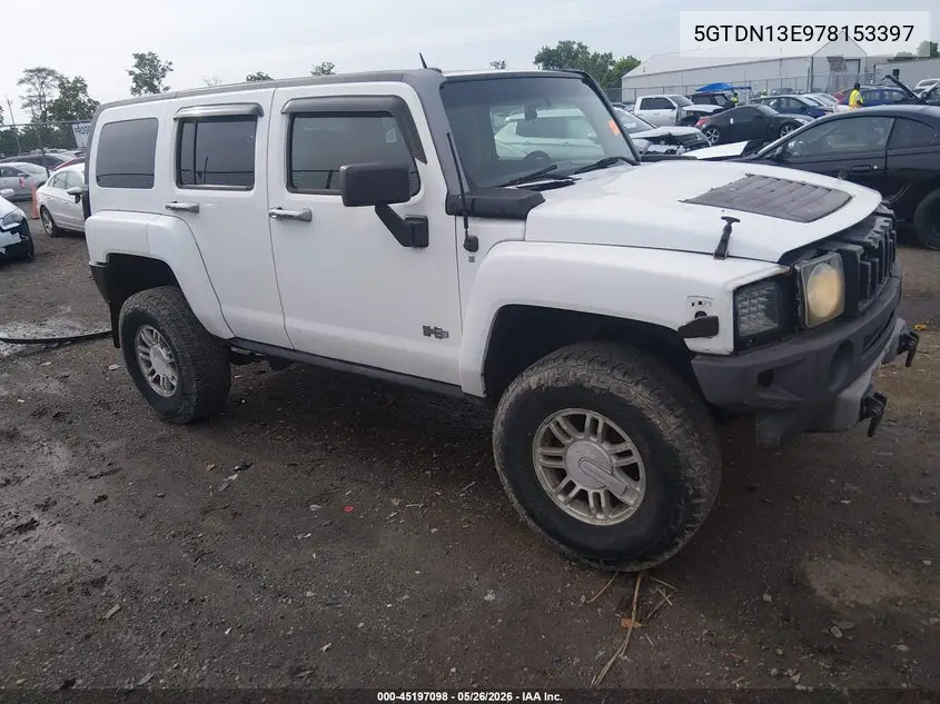 2007 Hummer H3 Suv VIN: 5GTDN13E978153397 Lot: 45197098
