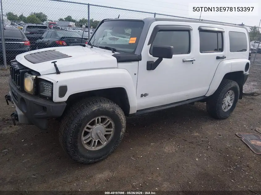 2007 Hummer H3 Suv VIN: 5GTDN13E978153397 Lot: 45197098