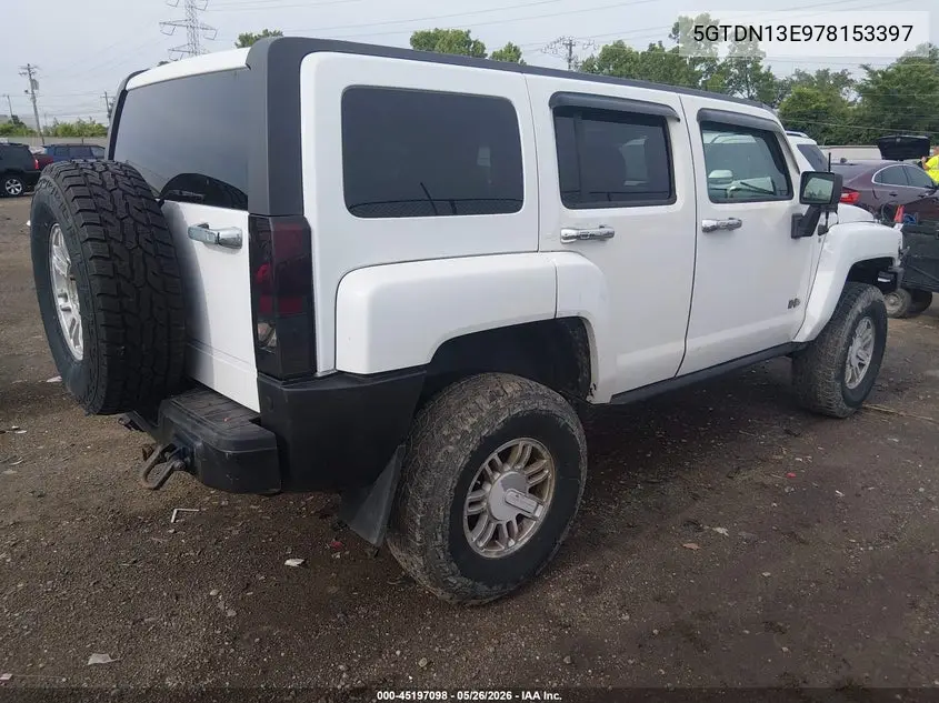 2007 Hummer H3 Suv VIN: 5GTDN13E978153397 Lot: 45197098