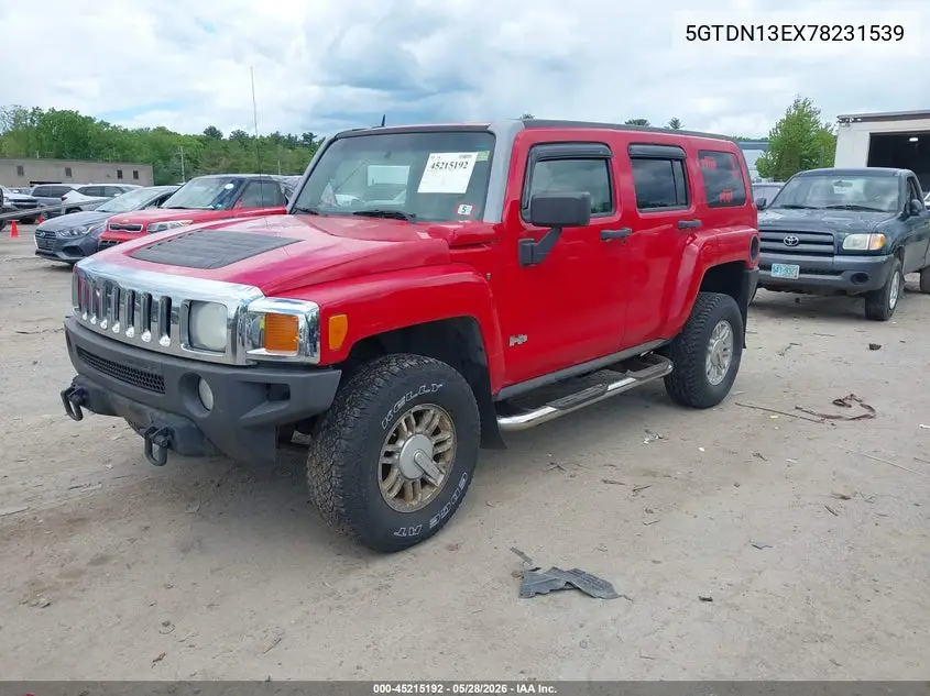 2007 Hummer H3 Suv VIN: 5GTDN13EX78231539 Lot: 45215192