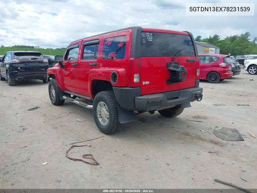 2007 Hummer H3 Suv VIN: 5GTDN13EX78231539 Lot: 45215192