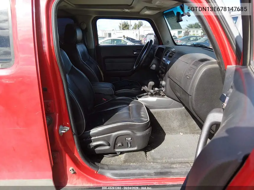 2007 Hummer H3 Suv VIN: 5GTDN13E678147685 Lot: 45261392