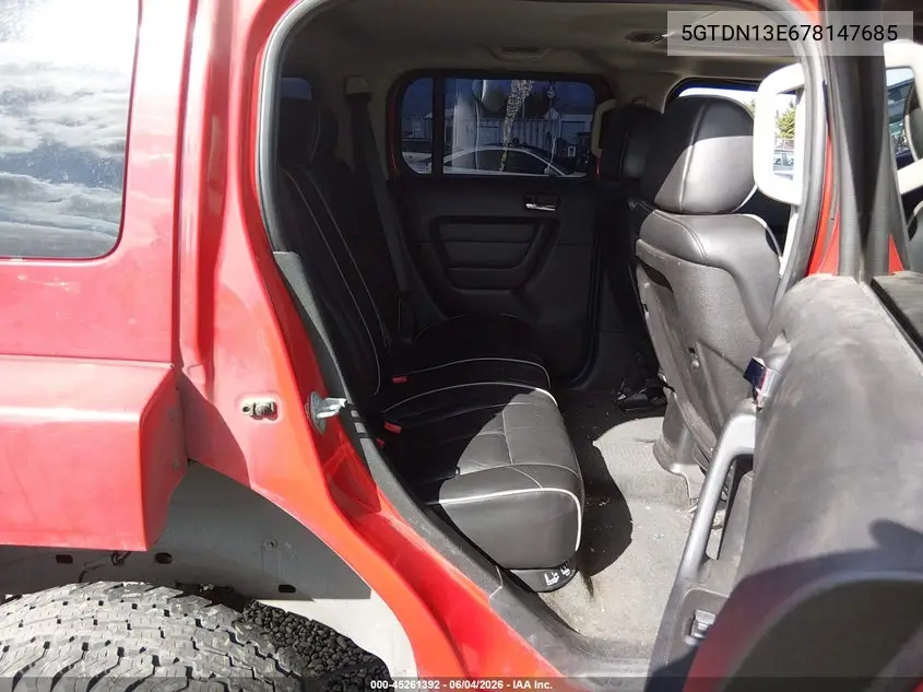 2007 Hummer H3 Suv VIN: 5GTDN13E678147685 Lot: 45261392