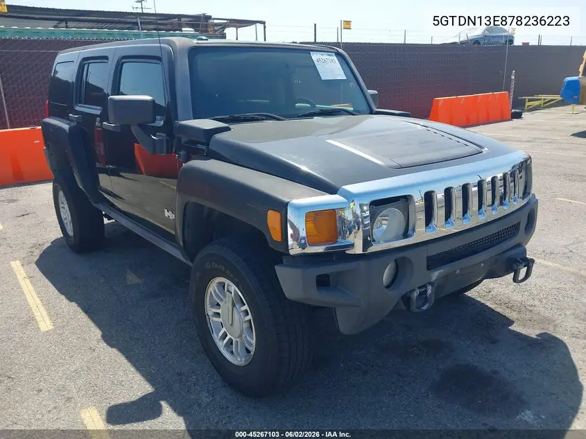 2007 Hummer H3 Suv VIN: 5GTDN13E878236223 Lot: 45267103
