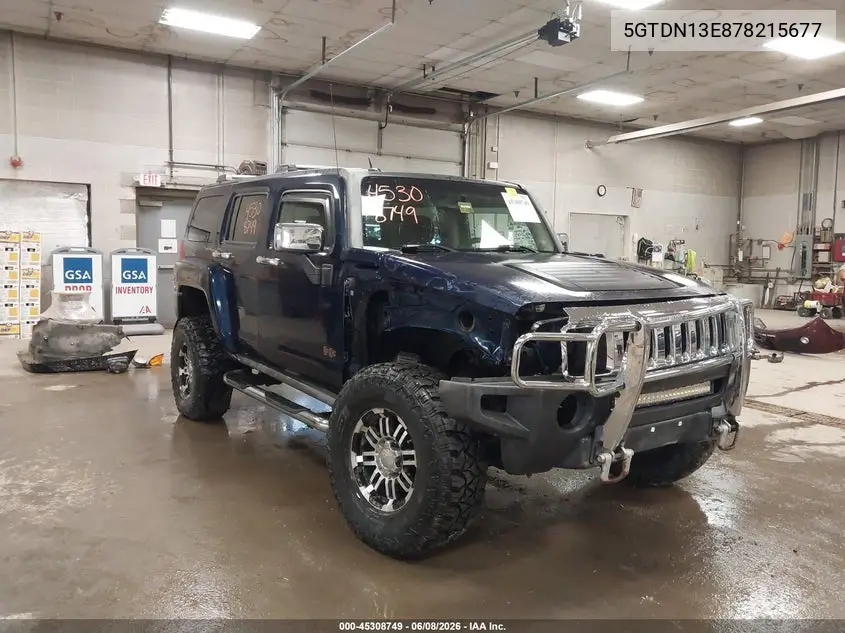 2007 Hummer H3 Suv VIN: 5GTDN13E878215677 Lot: 45308749