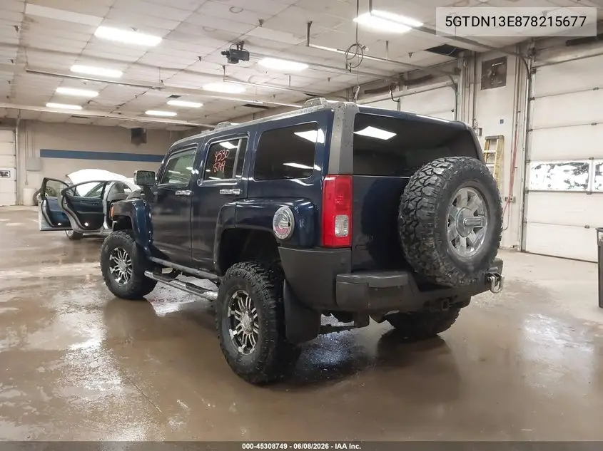 2007 Hummer H3 Suv VIN: 5GTDN13E878215677 Lot: 45308749