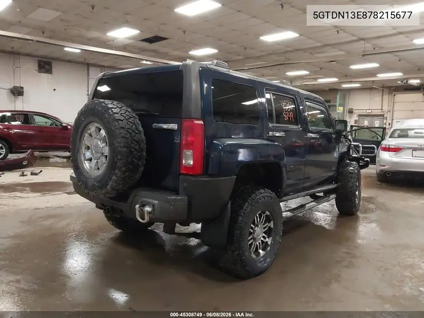 2007 Hummer H3 Suv VIN: 5GTDN13E878215677 Lot: 45308749