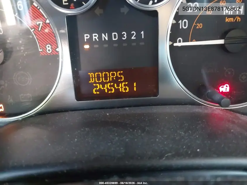 2007 Hummer H3 Suv VIN: 5GTDN13E878176802 Lot: 45320699