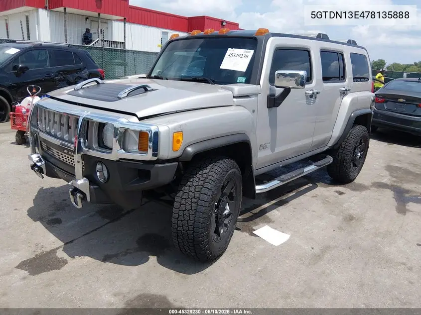 2007 Hummer H3 Suv VIN: 5GTDN13E478135888 Lot: 45329230
