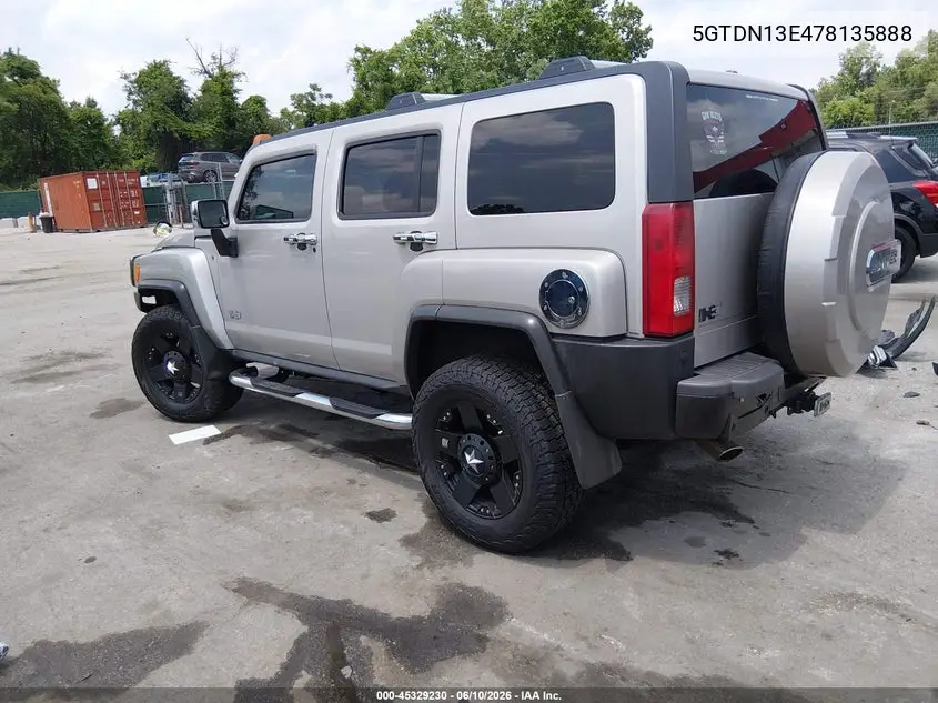 2007 Hummer H3 Suv VIN: 5GTDN13E478135888 Lot: 45329230
