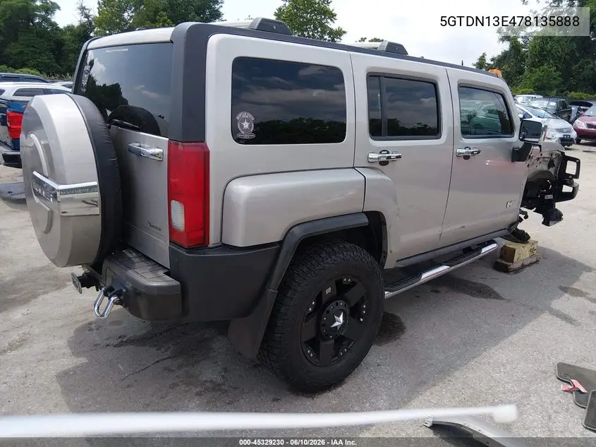 2007 Hummer H3 Suv VIN: 5GTDN13E478135888 Lot: 45329230