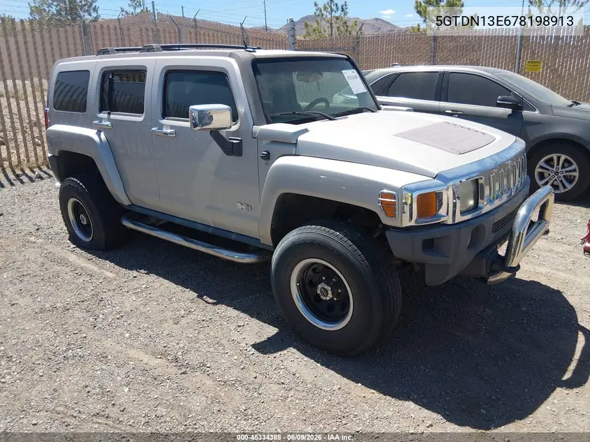 2007 Hummer H3 Suv VIN: 5GTDN13E678198913 Lot: 45334388