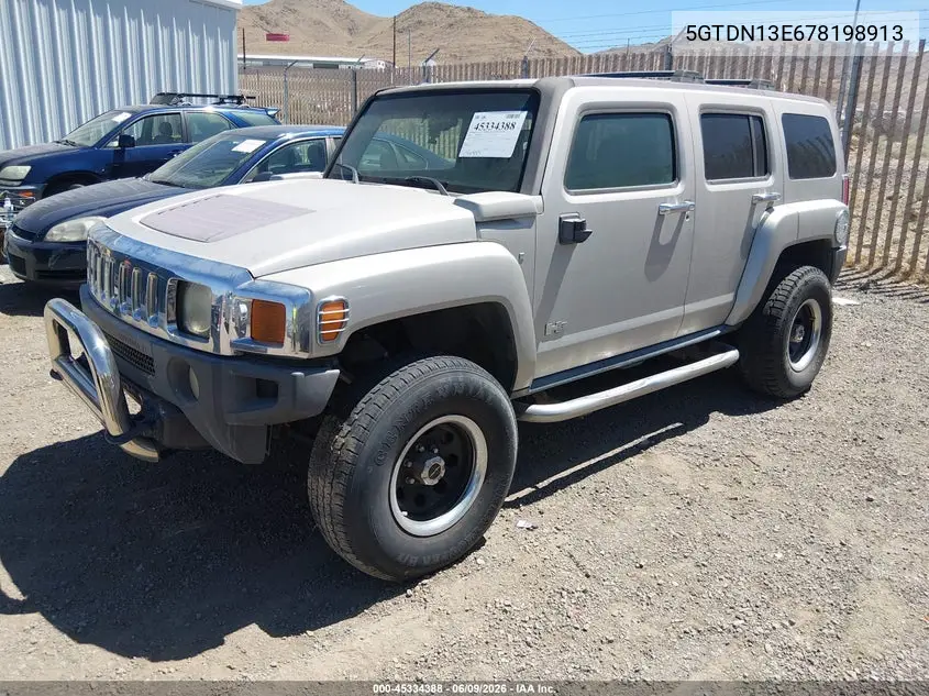 2007 Hummer H3 Suv VIN: 5GTDN13E678198913 Lot: 45334388
