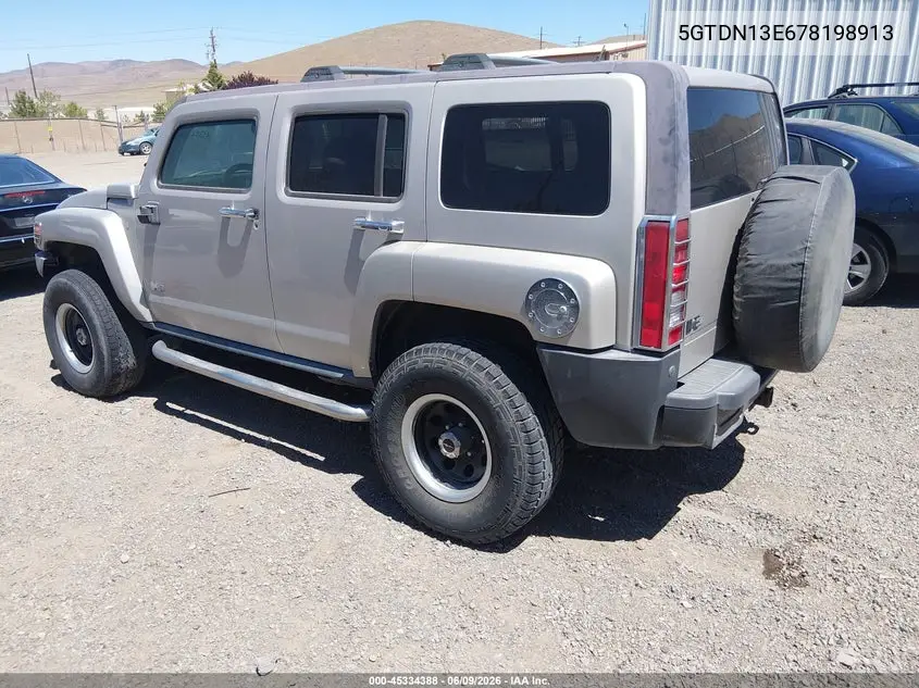 2007 Hummer H3 Suv VIN: 5GTDN13E678198913 Lot: 45334388
