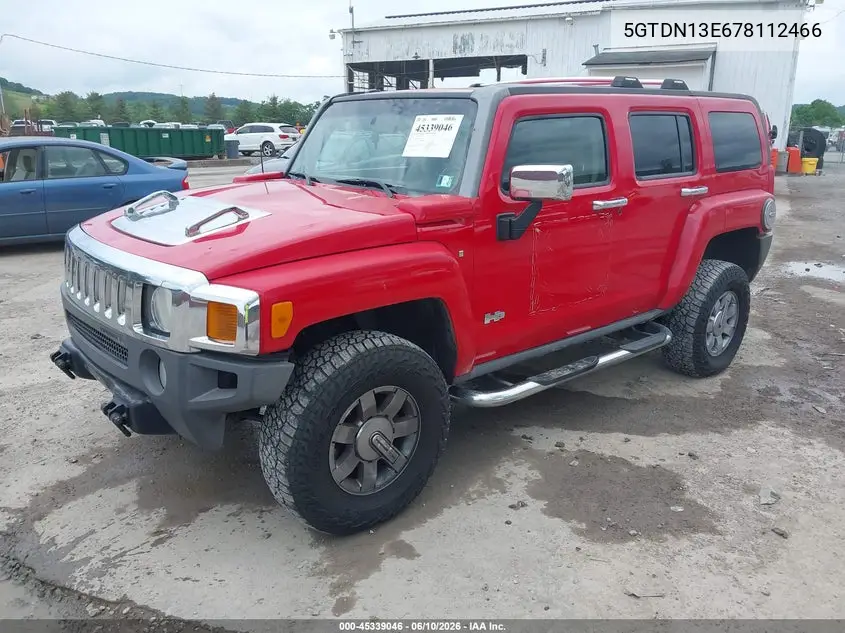 2007 Hummer H3 Suv VIN: 5GTDN13E678112466 Lot: 45339046