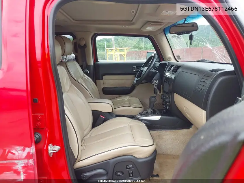 2007 Hummer H3 Suv VIN: 5GTDN13E678112466 Lot: 45339046