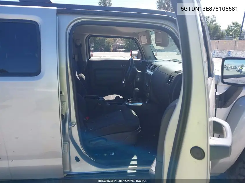 2007 Hummer H3 Suv VIN: 5GTDN13E878105681 Lot: 45375021