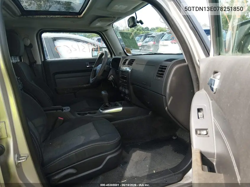 2007 Hummer H3 Suv VIN: 5GTDN13E078251850 Lot: 45385501