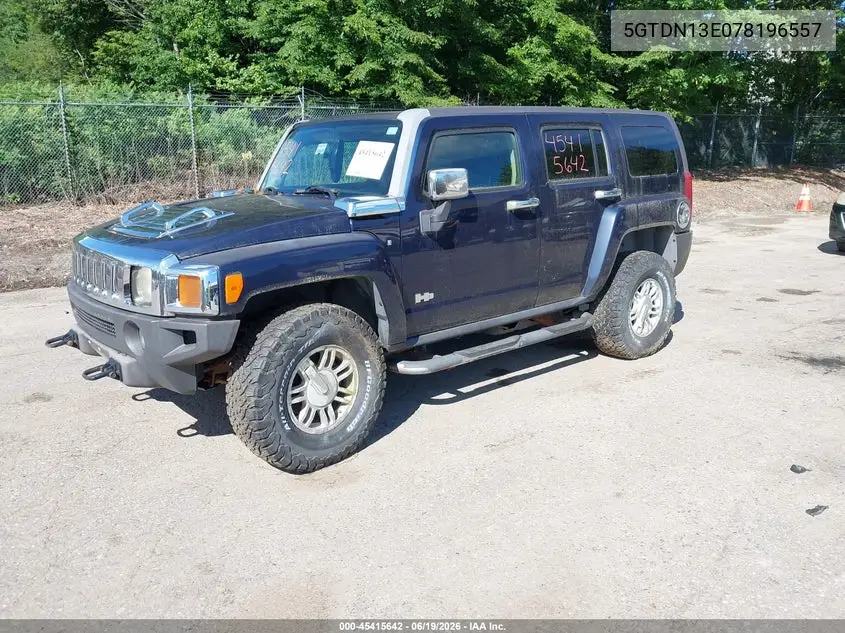 2007 Hummer H3 Suv VIN: 5GTDN13E078196557 Lot: 45415642