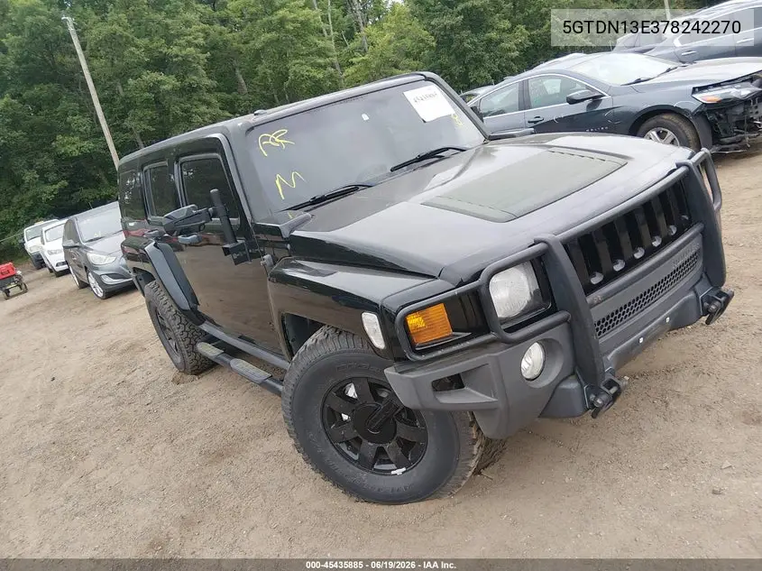 2007 Hummer H3 Suv VIN: 5GTDN13E378242270 Lot: 45435885