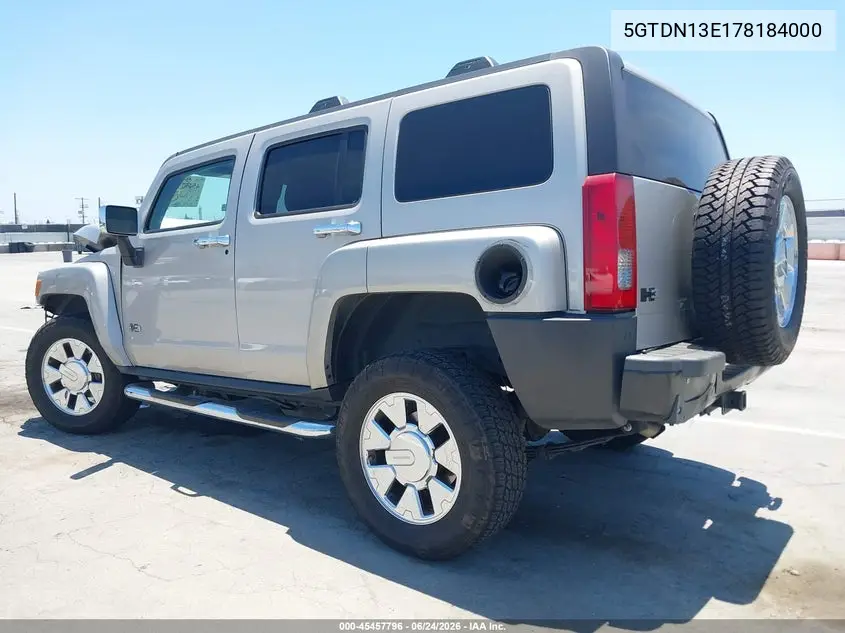 2007 Hummer H3 Suv VIN: 5GTDN13E178184000 Lot: 45457796