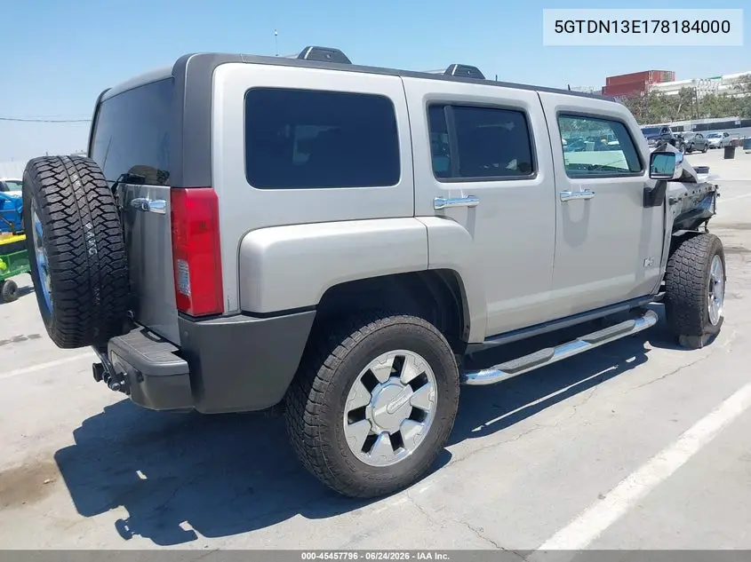 2007 Hummer H3 Suv VIN: 5GTDN13E178184000 Lot: 45457796