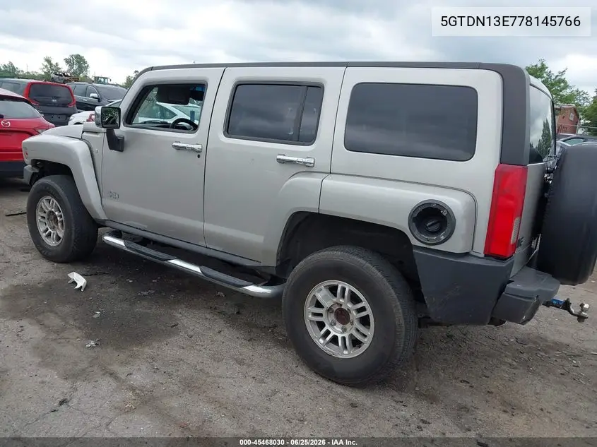 2007 Hummer H3 Suv VIN: 5GTDN13E778145766 Lot: 45468030
