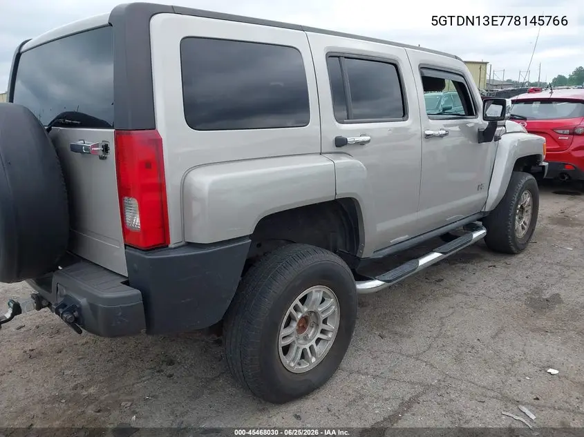2007 Hummer H3 Suv VIN: 5GTDN13E778145766 Lot: 45468030