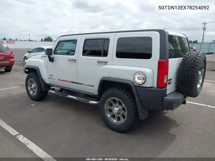 2007 Hummer H3 Suv VIN: 5GTDN13EX78254092 Lot: 45511385