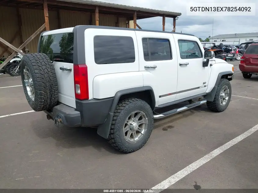 2007 Hummer H3 Suv VIN: 5GTDN13EX78254092 Lot: 45511385
