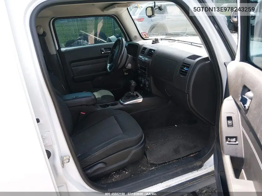 2007 Hummer H3 Suv VIN: 5GTDN13E978243259 Lot: 45582158