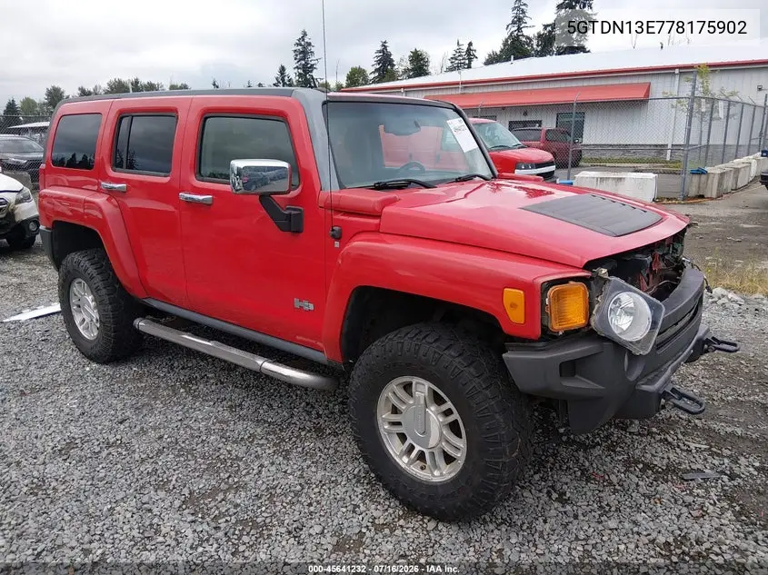 2007 Hummer H3 Suv VIN: 5GTDN13E778175902 Lot: 45641232