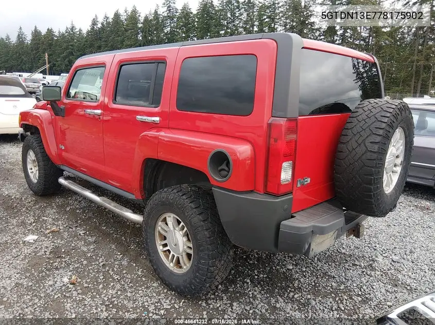 2007 Hummer H3 Suv VIN: 5GTDN13E778175902 Lot: 45641232