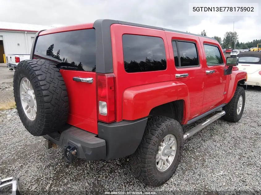 2007 Hummer H3 Suv VIN: 5GTDN13E778175902 Lot: 45641232