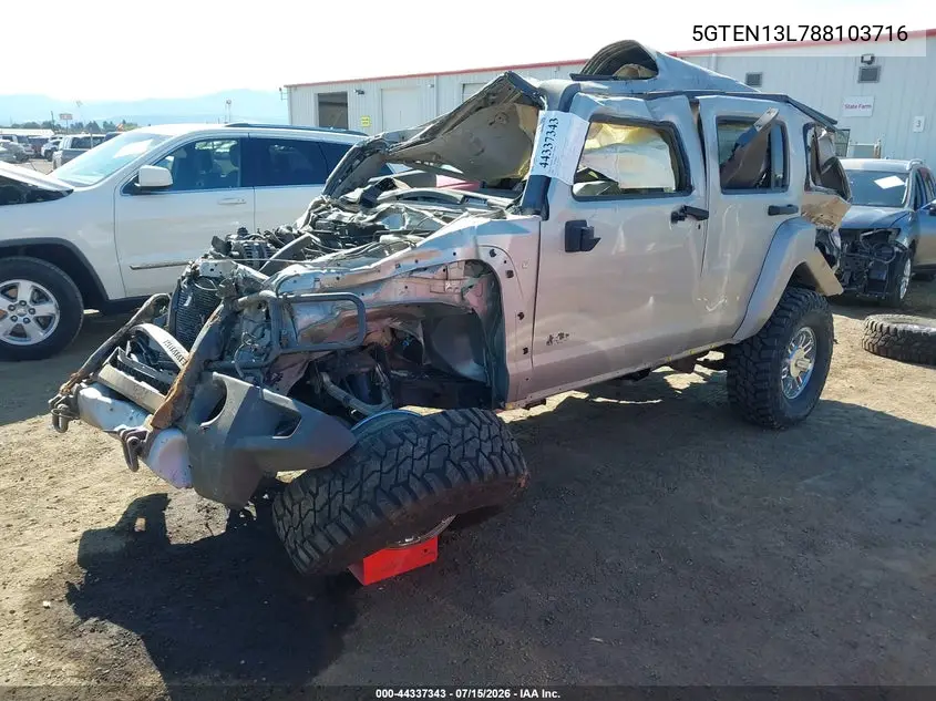 2008 Hummer H3 Alpha VIN: 5GTEN13L788103716 Lot: 44337343