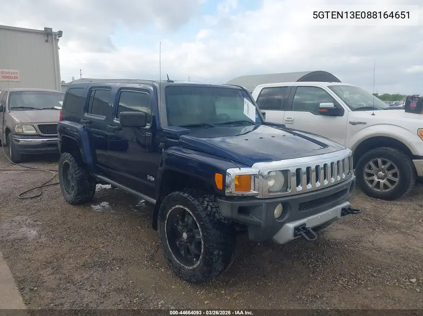 2008 Hummer H3 Suv VIN: 5GTEN13E088164651 Lot: 44664093